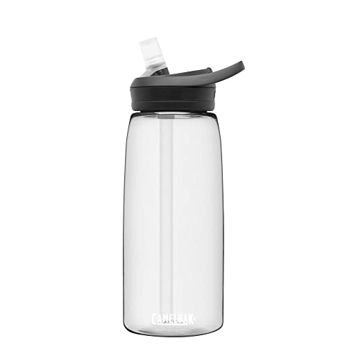 CamelBak Eddy+ Water Bottle with Bite Valve Straw, Leak‑Resistant Easy‑Sip Design for Everyday Hydration, 32oz, Clear - color: Clear, size: 32 Ounces