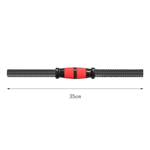 DYNWAVE 2X Dumbbell Handle Dumbellsweights Set Sturdy with 4 Collars Barbell Bar for Workout Strength Training Fitness Gym Attachment - color: 35cm