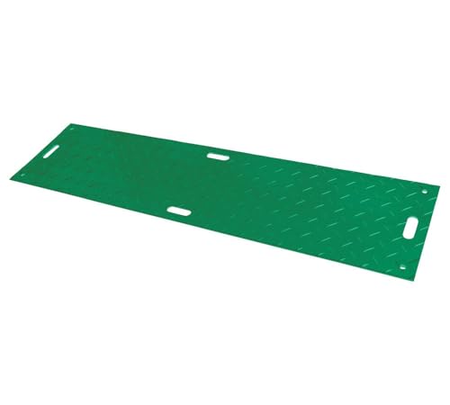 Mytee Products 2' x 8' Green Ground Protection Mats with Double Sided Diamond Plated Tread Design - High Density Polyethylene Mat, Easily Supports 50 Ton Loads on Lawns, Dirt, and Any Other Areas - color: Black, size: 1 - Pack