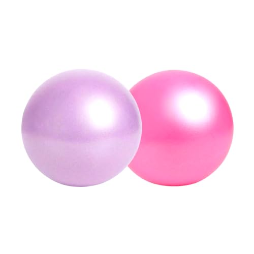 Exercise Ball, 9 Inch PVC Pilates Ball, for Physical Therapy, Yoga and Core Training - color: 1Pink&1Purple