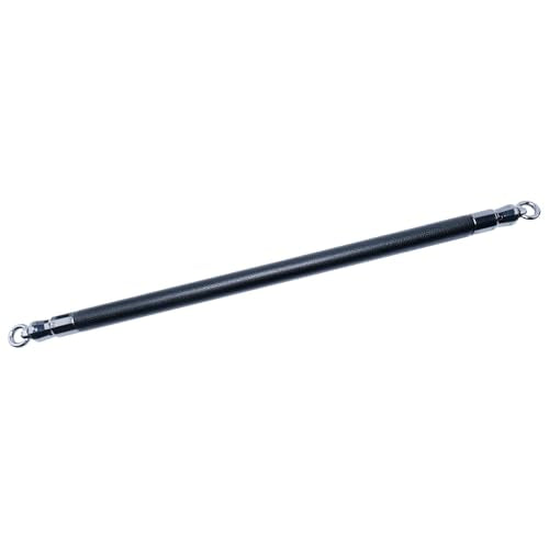 Spreader Bar Wooden Black PU Bar Home Gym with 2pcs Furry Black Adjustable Straps,Sports Aid Training Fitness Gear Pilates Aid Kit,Indoor Yoga Set - style: Black+Black Furry Kit