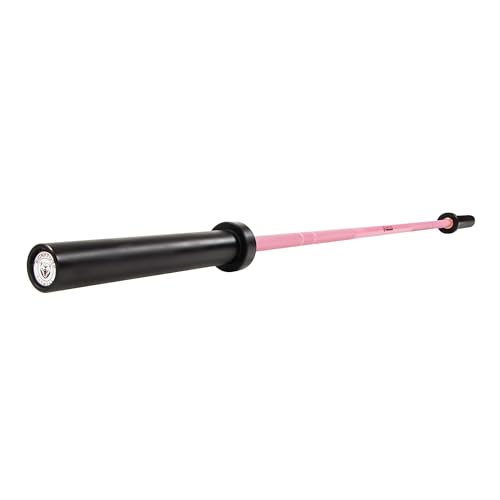 Fitvids Olympic Cerakote Barbell for Home & Commercial Gyms, 190K PSI Tensile Strength Rated for up to 1500LB Capacity - color: Pink