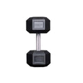 Rep Fitness Rubber Hex Dumbbell(s) - Singles (55LB +) and Pairs (5LB - 50LB) - Low Odor, Fully Knurled Handle - style: 60 LB SINGLE DB