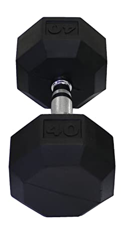 Ader Octagon Deluxe Professional Rubber Dumbbell Contoured Handle, Sold As 1 Piece (2 Lbs-120 Lbs) - size: 40-Pound
