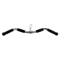 Lat Cable Machine Attachment Curl Pulldown Barbell Revolving Bar, Multi-Exerciser Cable Attachment, Solid Steel Tricep Press Down Bar with Rubber Handgrips & Revolving Hanger - color: 28 Inch