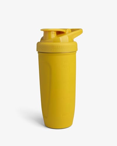 Smartshake Harry Potter Reforce Stainless Steel Protein Shaker Bottle 900 ml | 30 oz - Leakproof Screw-on Lid - BPA Free – Unisex - Non Insulated - Hufflepuffs Logo - color: Yellow