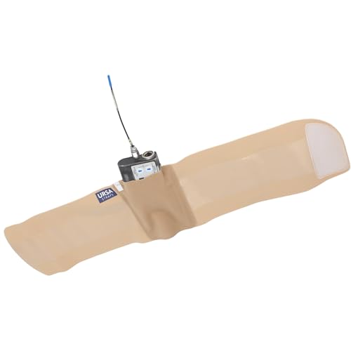 URSA Ankle Straps: Low-Profile, Soft, Stretchy & Breathable Transmitter Straps for Location Sound, Theatre, Wedding Shoots & More (Beige, Calf) - color: Beige, size: Calf