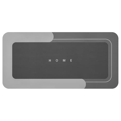 Housego Absorbent Bath Mat, Quick Dry Bath Rug, 16.93x34.65, Dark Gray | Absorbent Bath Mat Magic Rug; Quick Drying Magic Bath Mat Non-Slip Floor Rug Rubber Backed for Bathroom Kitchen Shower Sink - color: Dark Gray, size: 1'5" x 2'11" (Rectangular)