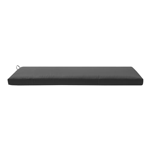 QILLOWAY Indoor/Outdoor Bench Cushion, Thick Upholstery Foam Couch Swing Pads with Ties,48-Inches,Dark Grey - color: Dark Grey