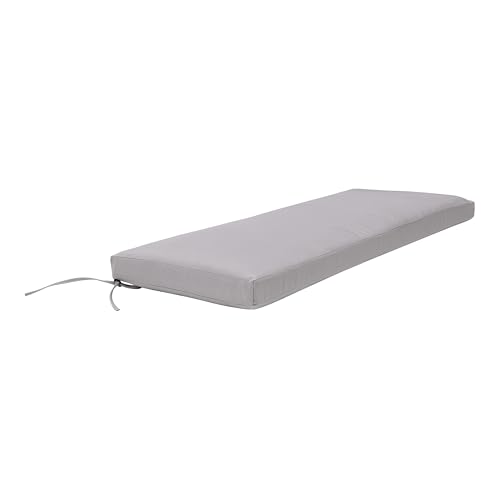 QILLOWAY Indoor/Outdoor Bench Cushion, Thick Upholstery Foam Couch Swing Pads with Ties,48-Inches,Grey. - color: Grey