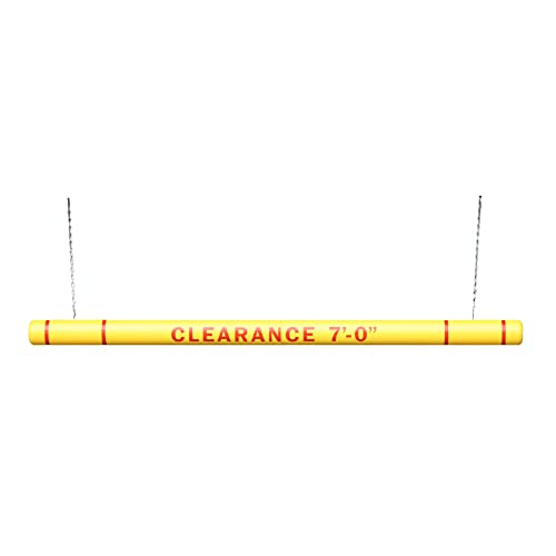 ClearanceGard 4″ x 96″ Clearance Bar Kit- Clearance X’ – XX” Lettering - Innoplast (Yellow Red Tape) - color: Yellow Red Tape