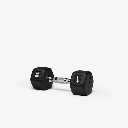 Nike Rubber Hex Dumbbell Pair - color: Black / White, size: 10 lb