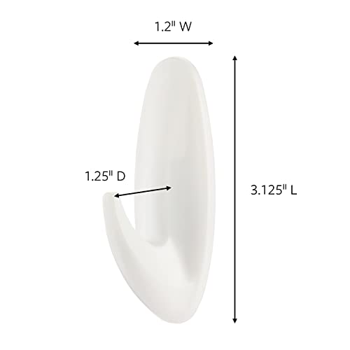 Command Medium Designer Hooks, 2 Hooks and 4 Strips, Damage-Free Hanging Wall Hook with Adhesive Strips, Adhesive Hooks for Hanging Back to School Dorm Organizers, Holds up to 3 lb