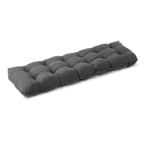 IPYNBAP Outdoor Bench Cushion, 59x18x5 Inch, Water-Resistant Bench Cushion for Outdoor/Indoor Furniture, Patio Bench Seat Cushion, Fade Resistant Outdoor Cushions for Porch Swing Couch, Dark Grey - color: Dark Grey, size: 59x18x5 Inch