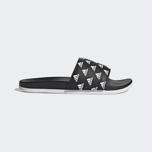 adidas Women's Adilette Comfort Slides - color: Core Black/White/White, size: 15 Women/14 Men