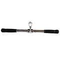 Lat Cable Machine Attachment Curl Pulldown Barbell Revolving Bar, Multi-Exerciser Cable Attachment, Solid Steel Tricep Press Down Bar with Rubber Handgrips & Revolving Hanger - color: 22 Inch