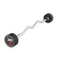 Rubber Coated Fixed Barbell, Pre-Loaded Weights EZ Curl Solid Steel Barbells, Weighted Bar for Weightlifting Exercise, Bodybuilding, Strength Training, Squat Rack & Bench Press - style: 30LB