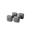 WeGym SafeGrip Square Dumbbells with Anti Slip Handles, Aesthetic Free Weights for Home Workouts, Stable Design Prevents Rolling during Floor Exercises - color: Slate, style: 5LB Pair