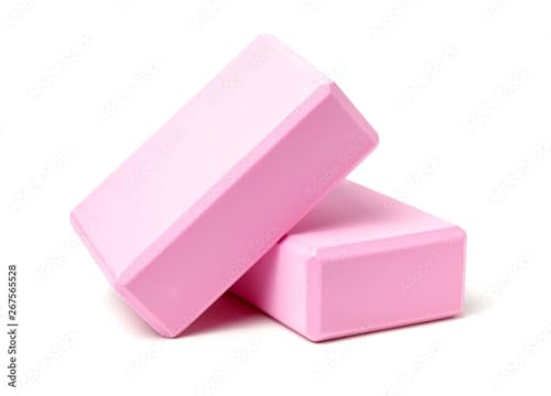 Yoga Blocks 2 Pack with Strap, Non-Slip Foam Support
