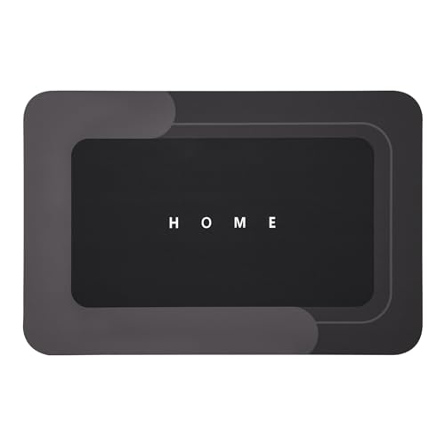 Housego Absorbent Bath Mat, Quick Dry Bath Rug, 16.93x26.77, Black | Absorbent Bath Mat Magic Rug; Quick Drying Magic Bath Mat Non-Slip Floor Rug Rubber Backed for Bathroom Kitchen Shower Sink - color: Black, size: 1'5" x 2'3" (Rectangular)