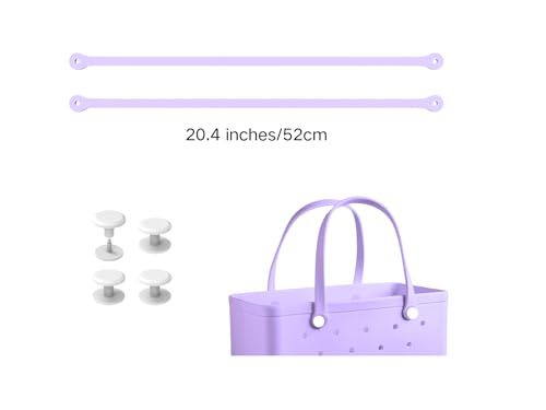 Replacement Straps for S/M Rubber Beach Bag, Replacement Handles with 4 Snaps, EVA Bag Strap Replacement - color: Light Purple