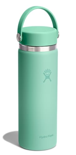 Hydro Flask Water Bottle - Insulated Stainless Steel - Wide Mouth Flex Lid, Non Spill, Leakproof and Refillable in 20 Oz Mermaid Green - color: MERMAID GREEN, style: 20 Oz