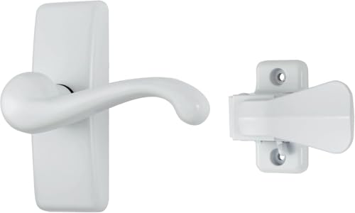 Ideal Security GL Lever Handle Set for Storm Doors and Screen Doors, Storm Door Handle Replacement, Screen Door Handle, White - color: White