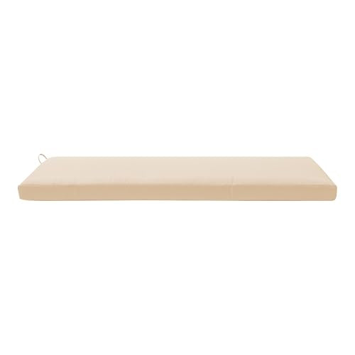 QILLOWAY Indoor/Outdoor Bench Cushion, Thick Upholstery Foam Couch Swing Pads with Ties,48-Inches,Beige/Sand/Camel. - color: Beige/Sand/Camel