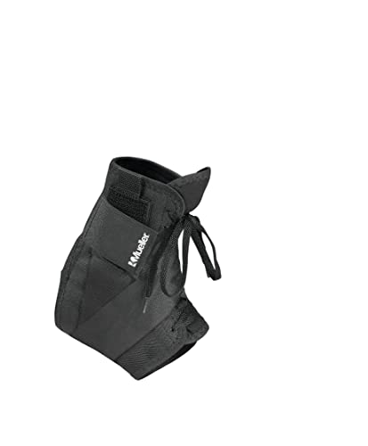 MUELLER Sports Medicine Soft Ankle Brace with Straps, Ankle Pain Relief Support for Men and Women, Ideal for Sprains, Strains, Arthritis, Black, X-Large - size: X-Large