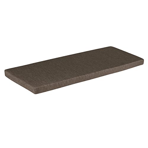 baibu 42 Inch Classic Solid Color Bench Cushion with Ties, Non-Slip Indoor Outdoor Rectangle Bench Seat Cushion Standard Size Foam Pad with Machine Washable Cover (Brown, 42x16x1.5in) - color: Brown, size: 42x16x1.5 Inch (Pack of 1)