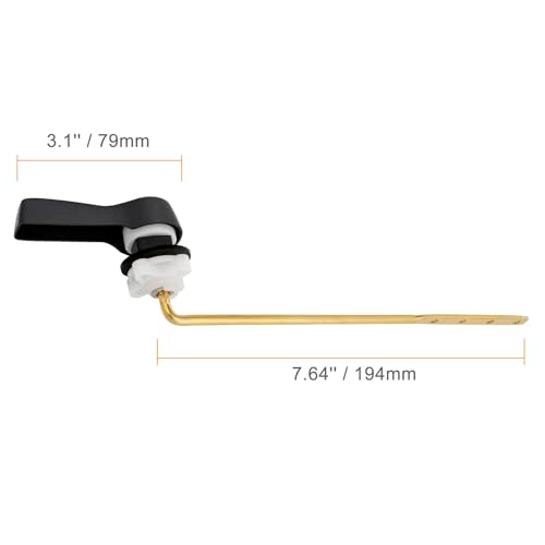 Hibbent Universal Metal Front Mount Toilet Handle Replacement Kit | Oil Rubbed Bronze Solid Brass Toilet Flush Tank Lever, Stainless Steel Flapper Chains for Most Toilet Tanks - color: Oil Rubbed Bronze, style: Upgraded Front Mount