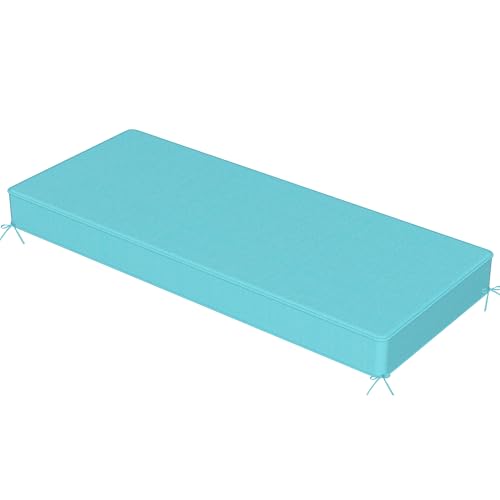 Sundale Outdoor Olefin Bench Cushion， Water-Resistant Patio Couch Cushion, Loveseat Sofa Pad with Straps Teal, 48 x 18 x 4 Inches - color: Teal, size: 48 X 18 X 4 Inch