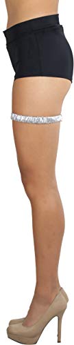 ToBeInStyle Women's Leg Wraps Ravewear Dancewear Elastic Straps Party Garter Music Festivals Costume Accessory Thigh High - color: Leg Garter - Silver, size: One Size