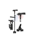 Walking Cane for Men & Women, Smart Cane with Alarm & Light | Foldable,Free Standing, All Terrain, Collapsible, Second Handle, Adjustable, Travel Bag, Seniors & Adults - size: 31-34.5" Cane ( Fit 5'0" - 5'7" )
