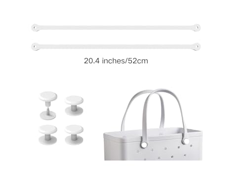 Replacement Straps for S/M Rubber Beach Bag, Replacement Handles with 4 Snaps, EVA Bag Strap Replacement - color: White