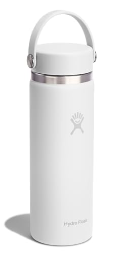 Hydro Flask Water Bottle - Insulated Stainless Steel - Wide Mouth Flex Lid, Non Spill, Leakproof and Refillable in 20 Oz Tonal White - color: TONAL WHITE, style: 20 Oz