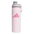 adidas Stainless Steel Metal Water Bottle 20 oz (600 mL) Screw Cap - color: Clear Pink/Grey/Pink Fusion