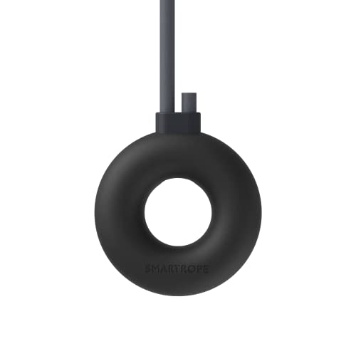 Tangram Smart Rope Rookie Donut - Cordless Fitness Jump Rope, App-Connected, Adjustable Length, Replaceable Battery, Track Jumps and Calories, Portable Workout Rope for Home and Gym - color: Black