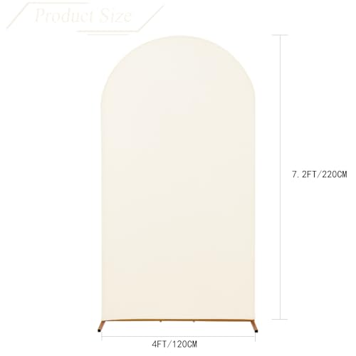 bricia Wedding Arch Backdrop Stand Cover, 7.2FT Double Sided Stretchy Arch Cover Fitted Wedding Birthday Party Banquet Decoration (Beige 86.4''Lx48''W) - color: Beige, size: 7.2FT