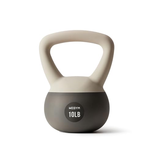 WeGym Soft Kettlebells with Cushioned Impact-Resistant Base and Anti-Slip, Wide-Grip Handle for Home Workouts, Weightlifting, and Full Body Strength Training - color: Sandstone, style: 10LB