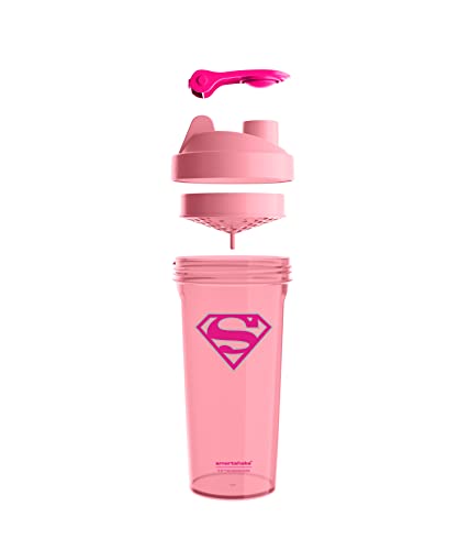 Smartshake DC Comic Bundle - Supergirl Protein Shaker – 800ml Leakproof Shaker Bottle & 110ml BPA-Free Funnel for Protein Powder