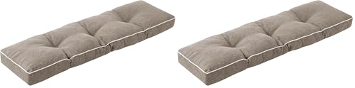 IPYNBAP Bench Cushion, 42 x 16 Inch Patio Furniture Cushions with Durable Ties, Soft Memory Foam Bench Cushions for Indoor/Outdoor Furniture with Non-Slip Bottom, Kitchen&Dining, Khaki (Pack of 2) - color: Khaki, size: 42*16+4” (Pack of 2)