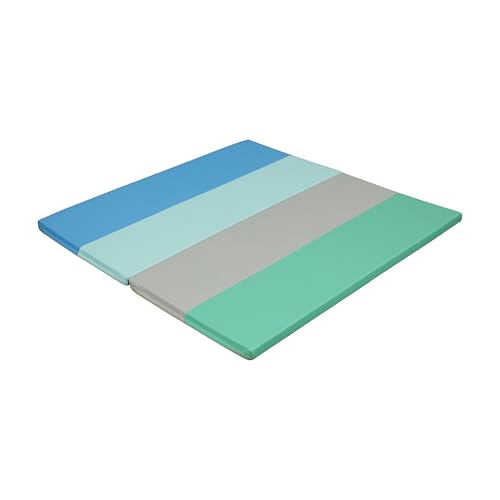 ECR4Kids SoftZone 4-Section Rainbow Runway Activity Mat, Folding Playmat, Contemporary - color: Contemporary