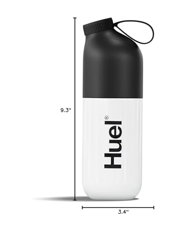 Huel Black Edition Shaker Bottle | BPA Free Long-Lasting Tritan Body 13.5oz | Lockable Lid to Avoid Spills | Dishwasher Friendly | Fill Line Guide for Perfect Measurements | Dishwasher Friendly