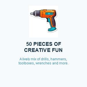 50PCS Tool Stickers for Kids, Waterproof Tool Box Decals for Water Bottles, Laptops, Scrapbooks, DIY Crafts and Party Favors - color: Tools