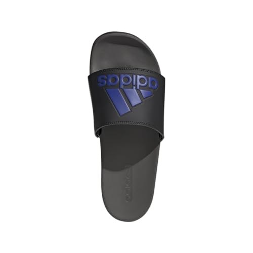 adidas Women's Adilette Comfort Slides - color: Black/Lucid Blue/Charcoal, size: 19 Women/18 Men