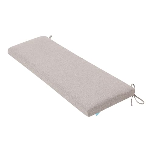 QILLOWAY Indoor/Outdoor Bench Cushion, Thick Upholstery Foam Couch Swing Pads with Ties,48-Inches,Tan/Gray. - color: Tan/Gray