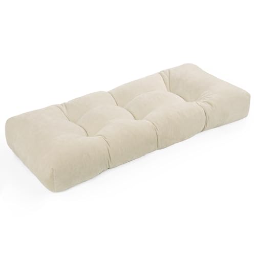 ROFIELTY Bench Cushion 36 Inch, Non-Slip Tufted Bench Cushion for Indoor Furniture for Bay Window, Entryway Bench, Piano Seat (Chenille-Beige, 36x14x4) - color: Chenille-beige, size: 36x14x4