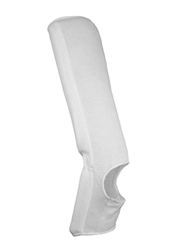 Ultimate - Cloth Shin Instep Guard for Karate TKD MMA Kickboxing Combat Training - color: White, size: Children L