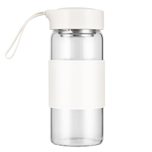 Small Glass Shaker Bottle,16oz BPA Free Odorless Shaker Bottle with 304SS Mixing Ball and Removable Cleaning Brush for Fitness & Protein Shakes(White-1Pack) - style: White-1Pack